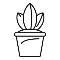 icône de plante en pot, style de contour vecteur