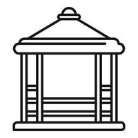 icône de belvédère de patio, style de contour vecteur