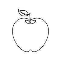 icône de pomme dans le style de contour vecteur