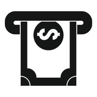 icône d'argent liquide au guichet automatique, style simple vecteur