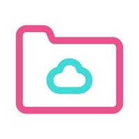 icône de dossier cloud réseau deux tons vecteur