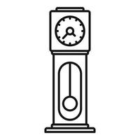 icône d'horloge à pendule antique, style de contour vecteur