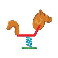 icône de balançoire cheval, style cartoon vecteur