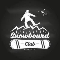 club de snowboard. illustration vectorielle. concept de chemise ou de logo, d'impression, de timbre ou de tee-shirt. vecteur