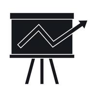 tableau à feuilles mobiles avec icône de statistiques, style simple vecteur