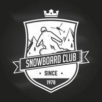 club de snowboard. illustration vectorielle. vecteur