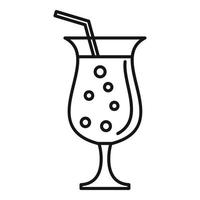 icône de cocktail de rafraîchissement, style de contour vecteur