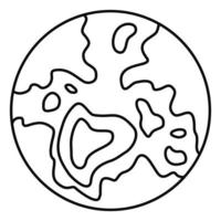 icône de la planète pluton, style de contour vecteur