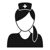 icône d'infirmière professionnelle, style simple vecteur