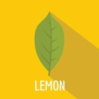 icône de feuille de citron, style plat vecteur