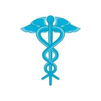 icône de symbole médical caducée, style cartoon vecteur