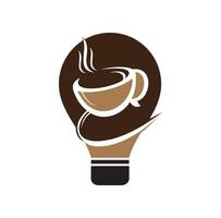 conception de logo de vecteur de concept de forme d'ampoule de café de café. modèle de logo d'icône de tasse de café unique.