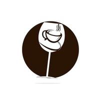 illustration vectorielle de conception de logo de café et de vin. vecteur