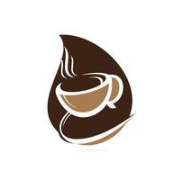 illustration vectorielle de café logo. symbole d'icône de café expresso. signe de café expresso. vecteur d'emblème de logo de café. modèle de logo de café pour le menu du restaurant ou du bar. café expresso logo o