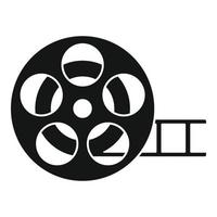 icône de bobine de cinéma, style simple vecteur