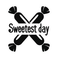 logo de deux bonbon sweet day, style simple vecteur