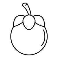 icône de mangoustan écologique, style de contour vecteur