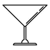 icône de verre à vin de bar, style de contour vecteur