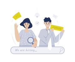 bienvenue recherche d'emploi carrière recrutement ouvert illustration vecteur