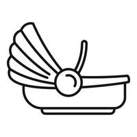 icône de siège de bébé de voiture de voyage, style de contour vecteur