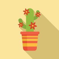 icône de plante de cactus, style plat vecteur