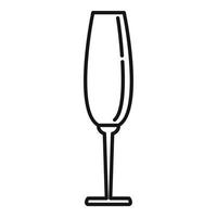icône de verre à vin d'alcool, style de contour vecteur