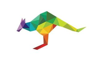 création de logo abstrait kangourou polygonale vecteur