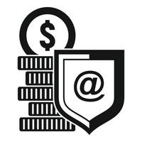 protéger l'icône de l'argent web, style simple vecteur