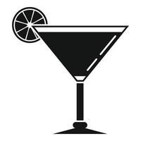 icône cocktail orange, style simple vecteur