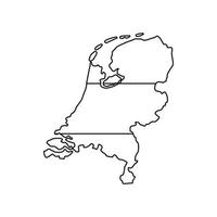 icône de carte hollandaise, style de contour vecteur