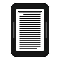 icône de périphérique ebook, style simple vecteur
