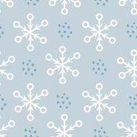 doodle flocons de neige bleu modèle sans couture vecteur