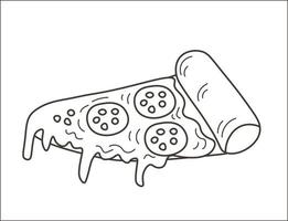 doodle morceau de pizza vecteur
