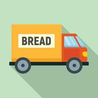 icône de livraison de camion de pain, style plat vecteur