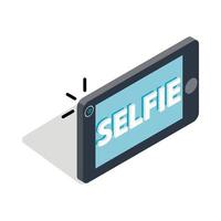 mot selfie sur une icône de smartphone vecteur