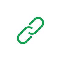 eps10 vecteur vert lien abstrait ligne art icône isolé sur fond blanc. lien hypertexte ou symbole de contour de chaîne dans un style moderne simple et plat pour la conception, le logo et l'application mobile de votre site Web