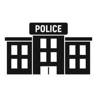 icône du poste de police, style simple vecteur