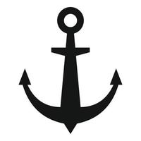 icône d'ancre nautique, style simple vecteur