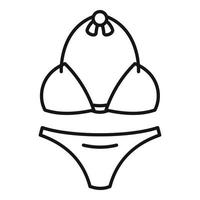 icône de maillot de bain femme, style de contour vecteur