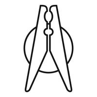 icône de broche de vêtements d'équipement, style de contour vecteur