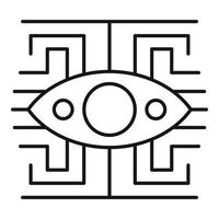 icône d'oeil de labyrinthe, style de contour vecteur