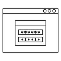 icône de compte de connexion, style de contour vecteur