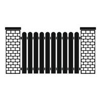 icône de clôture de ville, style simple. vecteur
