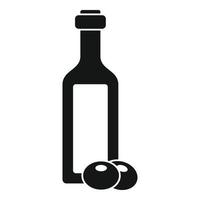 icône de bouteille d'huile d'olive, style simple vecteur