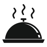 icône de plateau de nourriture, style simple vecteur