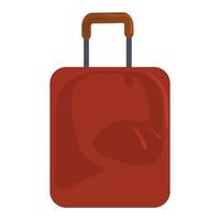 icône de sac de voyage marron, style cartoon vecteur