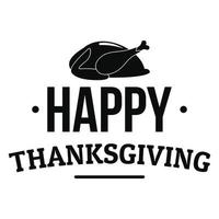 logo de thanksgiving au poulet, style simple vecteur