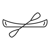 icône de bateau de kayak, style de contour vecteur