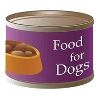 icône de boîte de conserve de nourriture pour chien, style cartoon vecteur