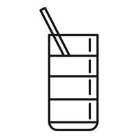 icône de verre de cocktail, style de contour vecteur